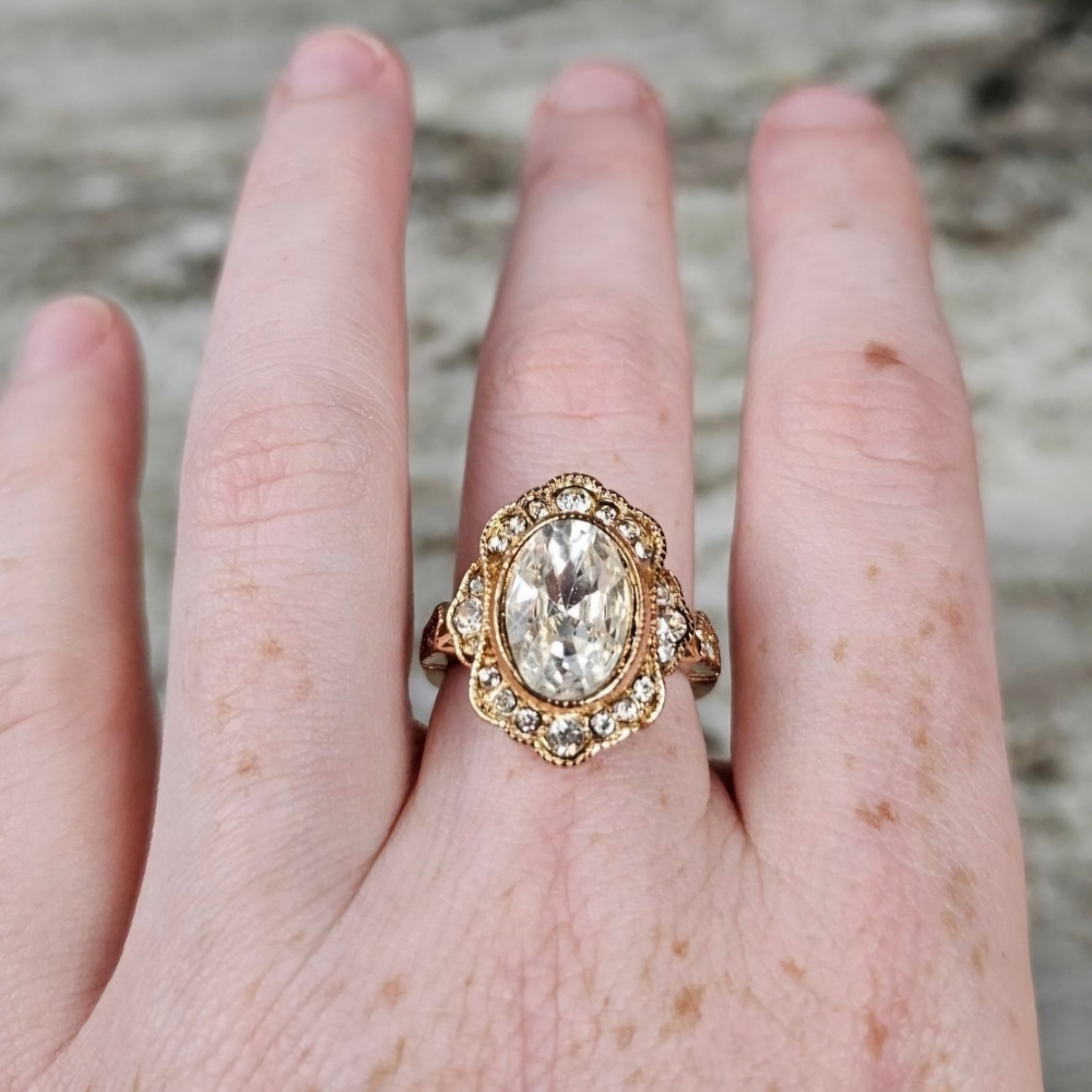 Jazz Lounge Clear Zirconia Art Deco Statement Ring - Picture 7 of 8